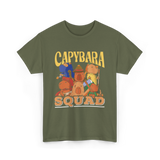 Capybara Squad Rodent Animals T-Shirt - Military Green