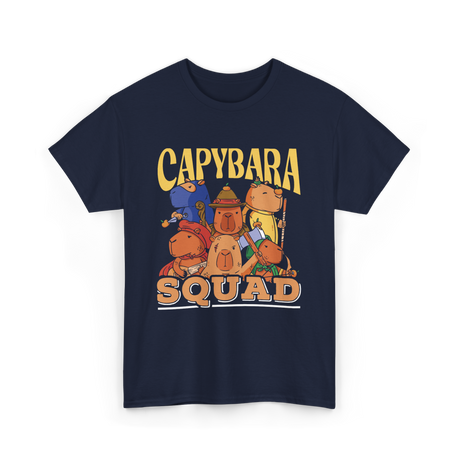 Capybara Squad Rodent Animals T-Shirt - Navy