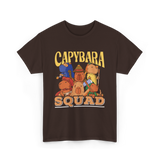 Capybara Squad Rodent Animals T-Shirt - Dark Chocolate