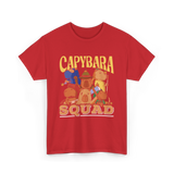 Capybara Squad Rodent Animals T-Shirt - Red