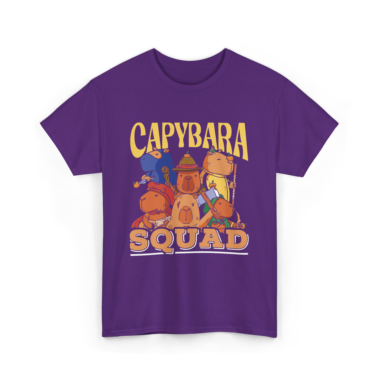 Capybara Squad Rodent Animals T-Shirt - Purple