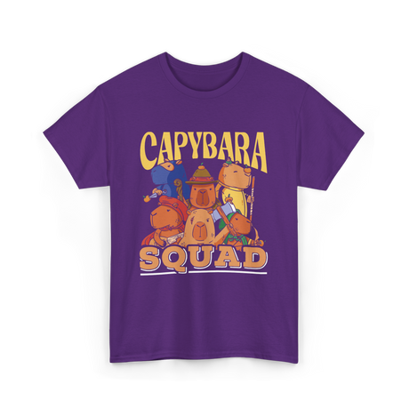 Capybara Squad Rodent Animals T-Shirt - Purple