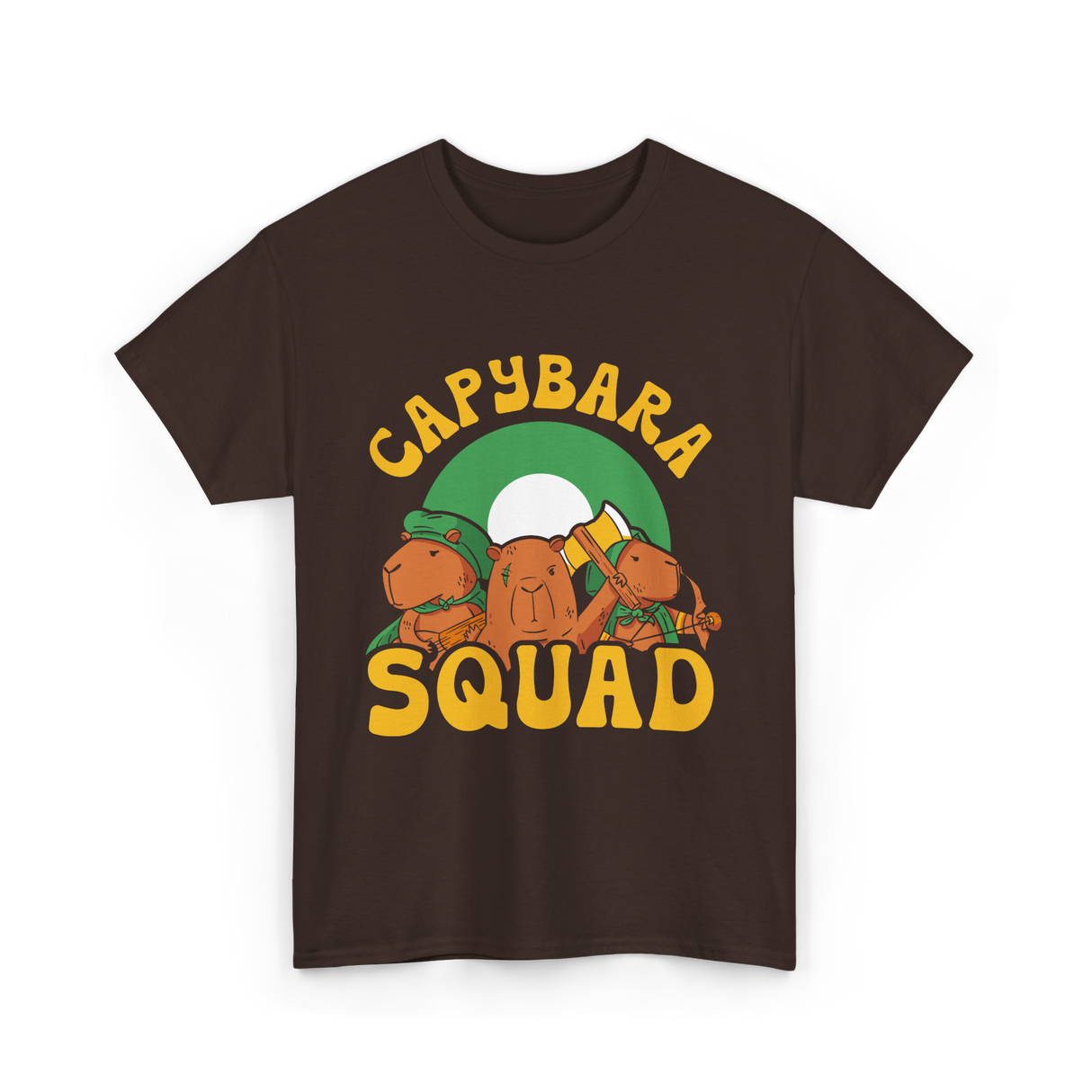 Capybara Squad Rodent Capybaras T-Shirt - Dark Chocolate