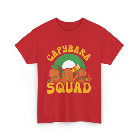 Capybara Squad Rodent Capybaras T-Shirt - Red