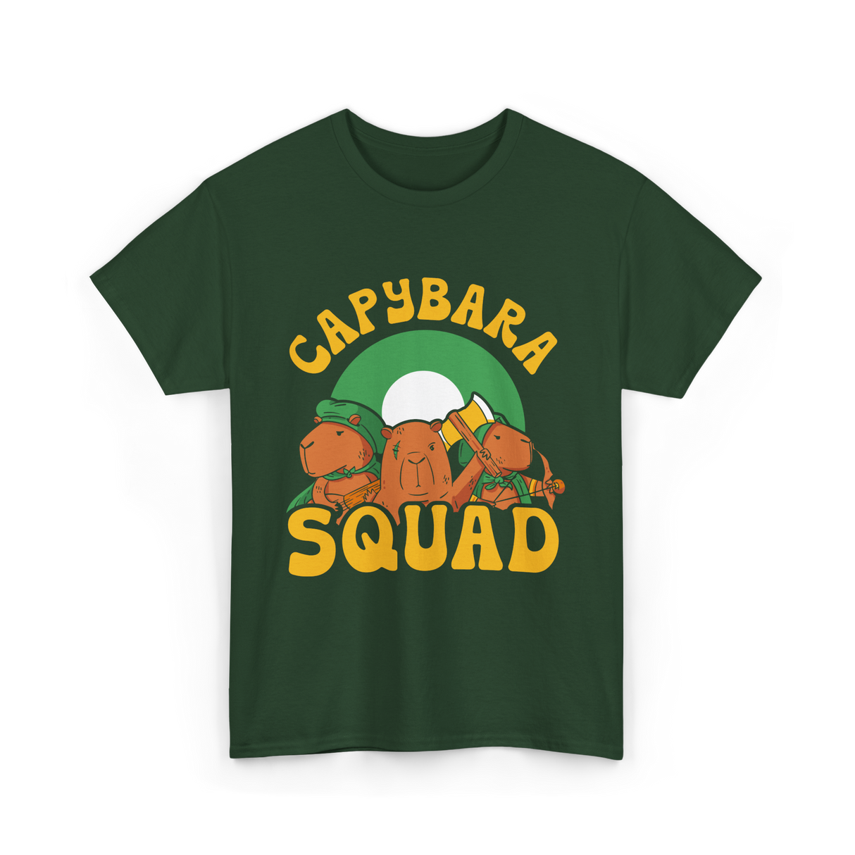 Capybara Squad Rodent Capybaras T-Shirt - Forest Green