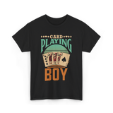 Card Playing Boy Cards T-Shirt - Black