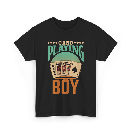 Card Playing Boy Cards T-Shirt - Black