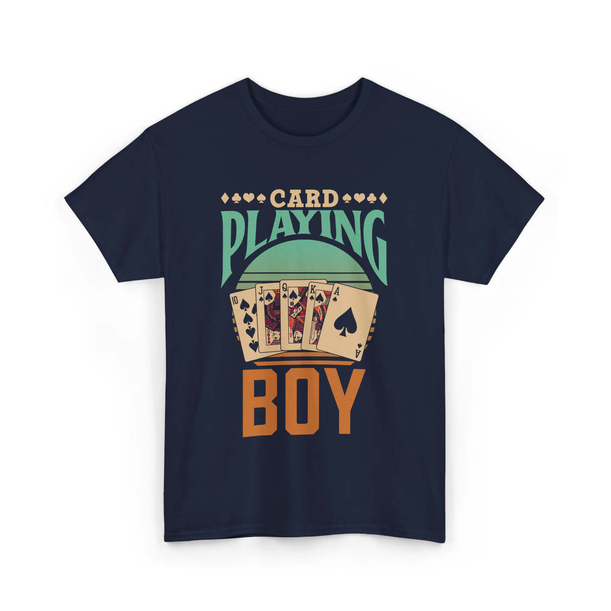 Card Playing Boy Cards T-Shirt - Navy