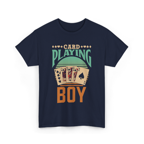 Card Playing Boy Cards T-Shirt - Navy