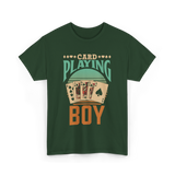 Card Playing Boy Cards T-Shirt - Forest Green