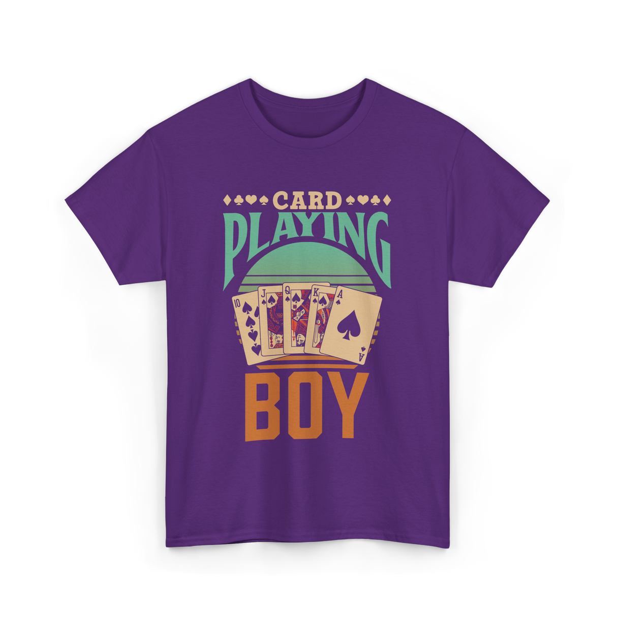 Card Playing Boy Cards T-Shirt - Purple