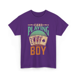 Card Playing Boy Cards T-Shirt - Purple