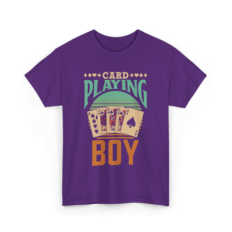 Card Playing Boy Cards T-Shirt - Purple