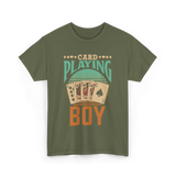 Card Playing Boy Cards T-Shirt - Military Green