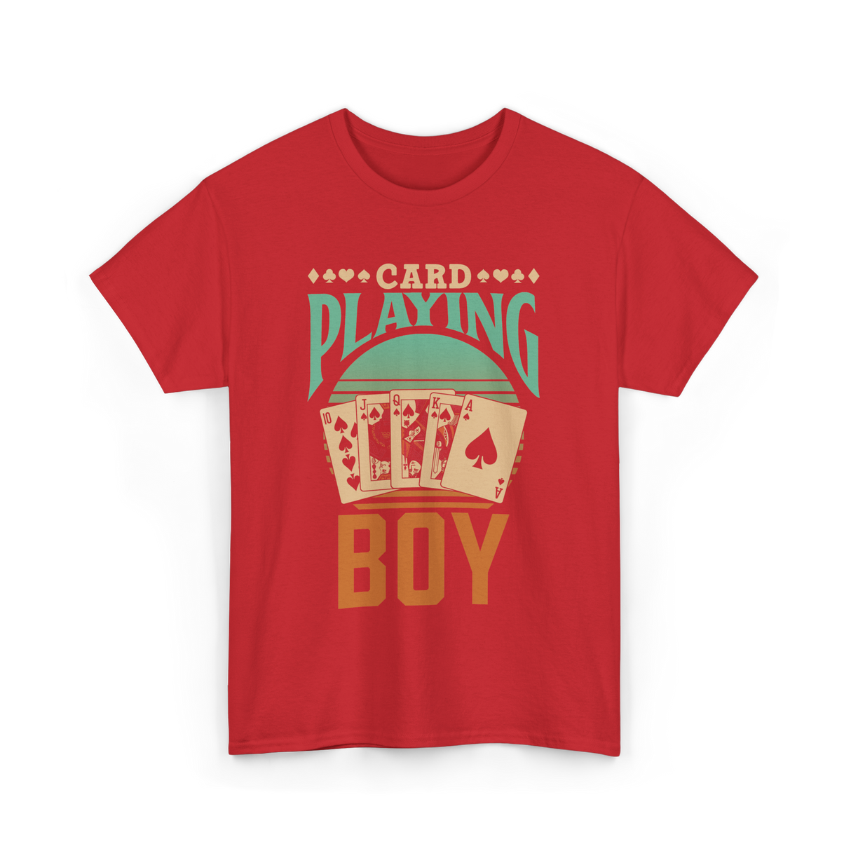 Card Playing Boy Cards T-Shirt - Red