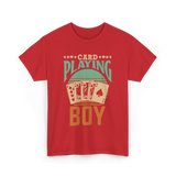 Card Playing Boy Cards T-Shirt - Red