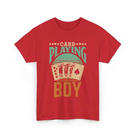 Card Playing Boy Cards T-Shirt - Red