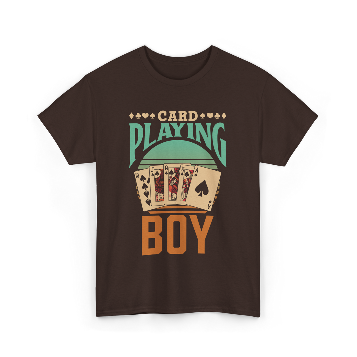 Card Playing Boy Cards T-Shirt - Dark Chocolate