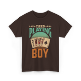 Card Playing Boy Cards T-Shirt - Dark Chocolate