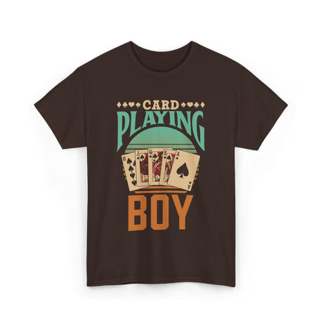 Card Playing Boy Cards T-Shirt - Dark Chocolate