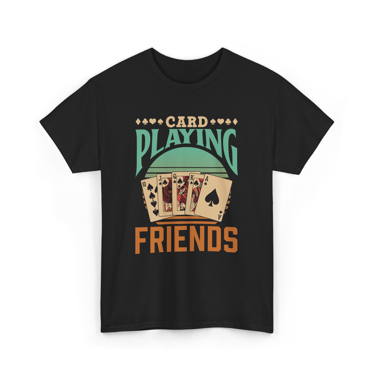 Card Playing Friends Cards T-Shirt - Black