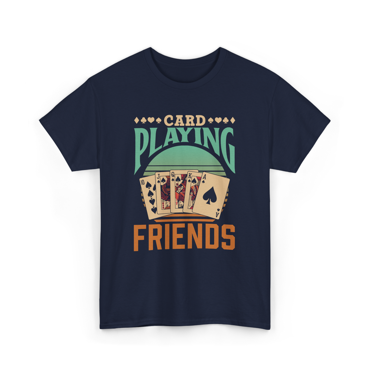 Card Playing Friends Cards T-Shirt - Navy