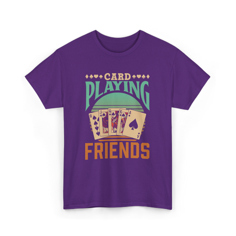 Card Playing Friends Cards T-Shirt - Purple