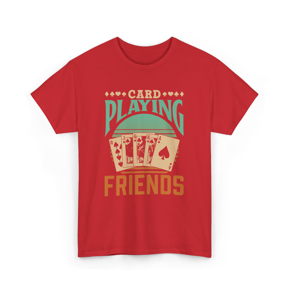 Card Playing Friends Cards T-Shirt - Red