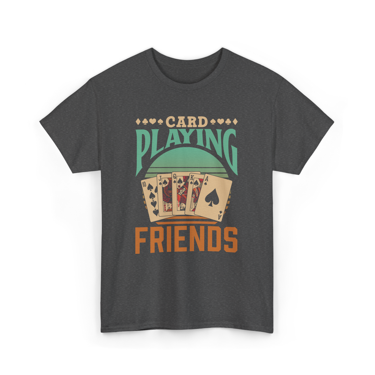 Card Playing Friends Cards T-Shirt - Dark Heather