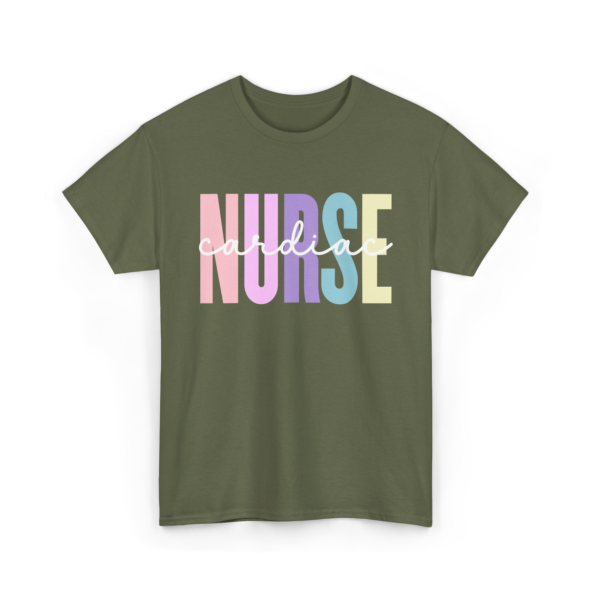 Cardiac Nurse Nurse Cardiology T-Shirt - Military Green