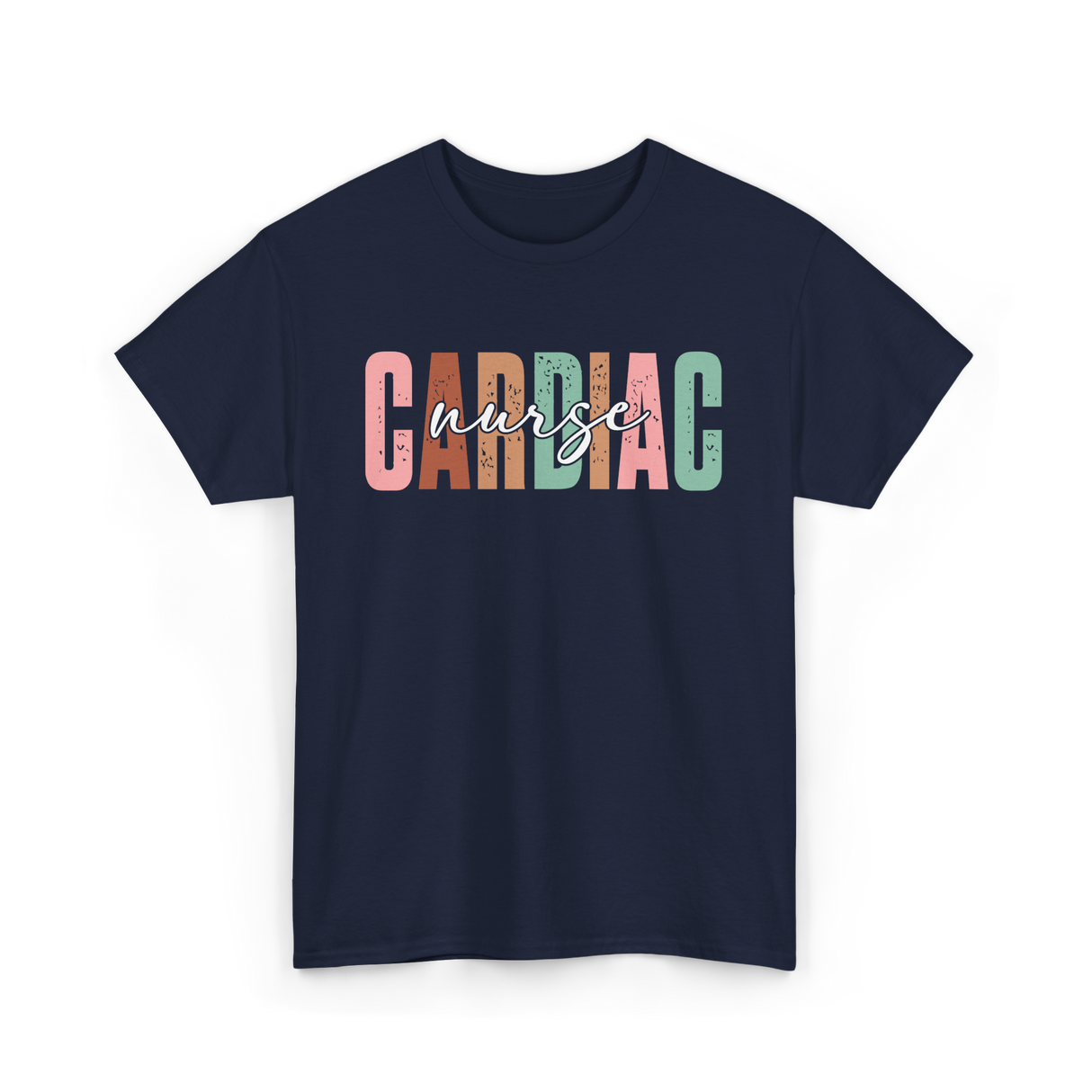 Cardiac Nurse Nursing Cardiology T-Shirt - Navy