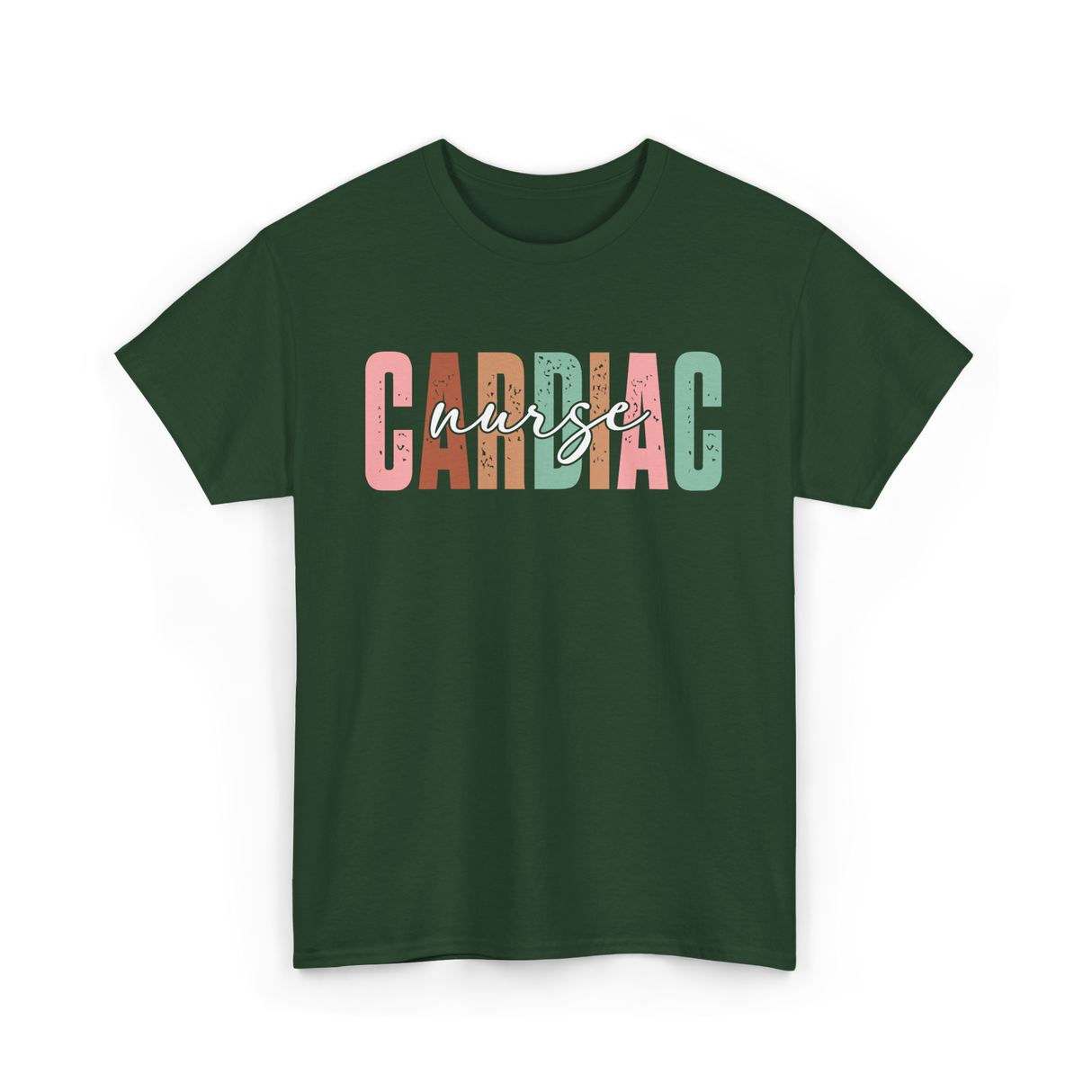 Cardiac Nurse Nursing Cardiology T-Shirt - Forest Green