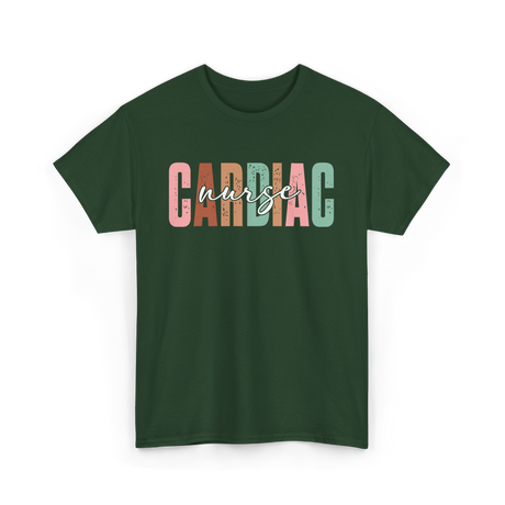 Cardiac Nurse Nursing Cardiology T-Shirt - Forest Green