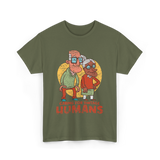 Caring For Vintage Humans Nursing T-Shirt - Military Green