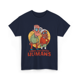 Caring For Vintage Humans Nursing T-Shirt - Navy