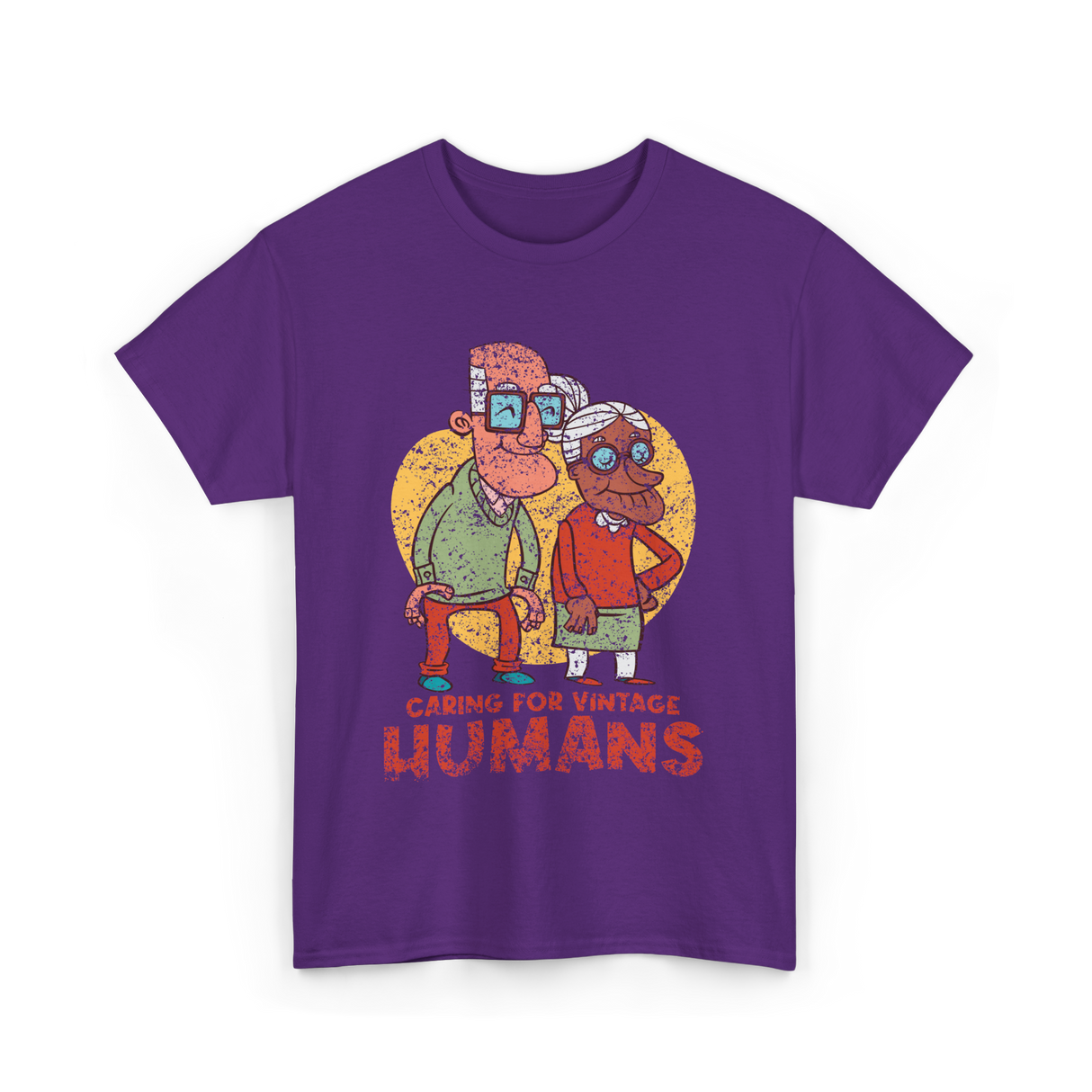 Caring For Vintage Humans Nursing T-Shirt - Purple