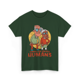 Caring For Vintage Humans Nursing T-Shirt - Forest Green