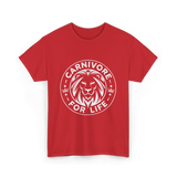 Carnivore For Life Lion Carnivores T-Shirt - Red