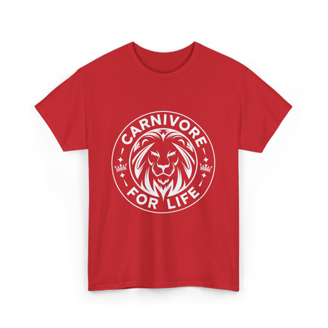 Carnivore For Life Lion Carnivores T-Shirt - Red