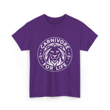 Carnivore For Life Lion Carnivores T-Shirt - Purple