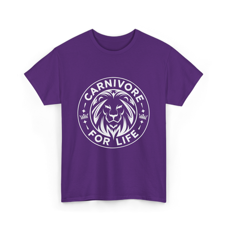 Carnivore For Life Lion Carnivores T-Shirt - Purple