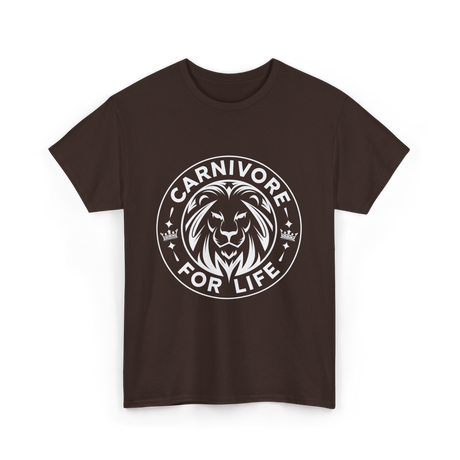 Carnivore For Life Lion Carnivores T-Shirt - Dark Chocolate