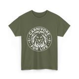 Carnivore For Life Lion Carnivores T-Shirt - Military Green