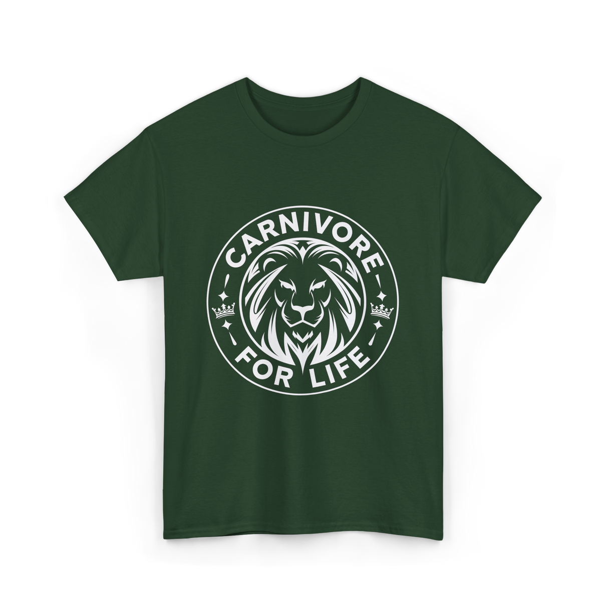 Carnivore For Life Lion Carnivores T-Shirt - Forest Green