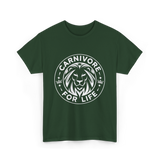 Carnivore For Life Lion Carnivores T-Shirt - Forest Green