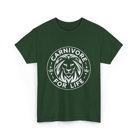 Carnivore For Life Lion Carnivores T-Shirt - Forest Green