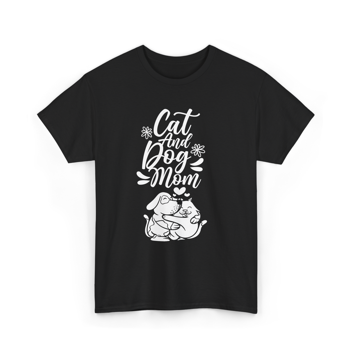 Cat And Dog Mom Pet Lover T-Shirt - Black