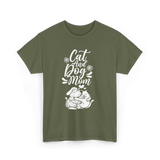 Cat And Dog Mom Pet Lover T-Shirt - Military Green