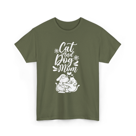 Cat And Dog Mom Pet Lover T-Shirt - Military Green