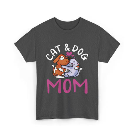 Cat And Dog Mom Pet Lover T-Shirt - Dark Heather